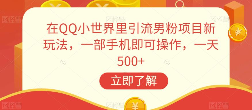 在QQ小世界里引流男粉项目新玩法，一部手机即可操作，一天500+【揭秘】 - 白戈学堂-<a href=