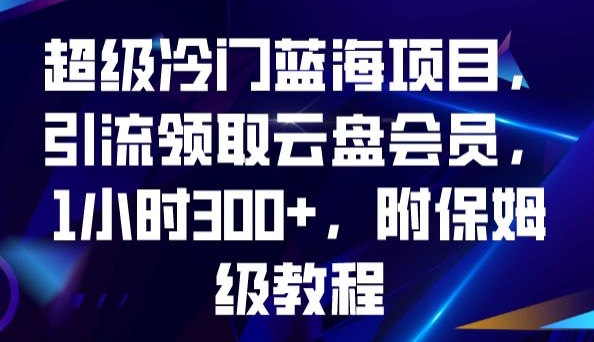 超级冷门蓝海项目，引流领取云盘会员，1小时300+，附保姆级教程 - 白戈学堂-<a href=