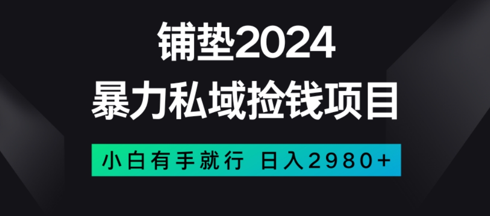 暴力私域捡钱项目，小白无脑操作，日入2980【揭秘】 - 白戈学堂-<a href=