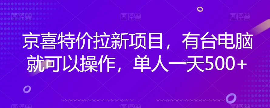 京喜特价拉新新玩法，有台电脑就可以操作，单人一天500+【揭秘】 - 白戈学堂-<a href=