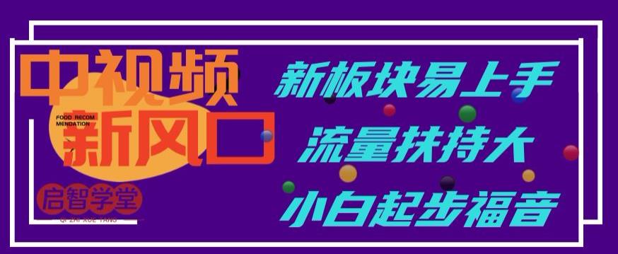 中视频新风口，新板块易上手，流量扶持大，小白起步福音【揭秘】 - 白戈学堂-<a href=