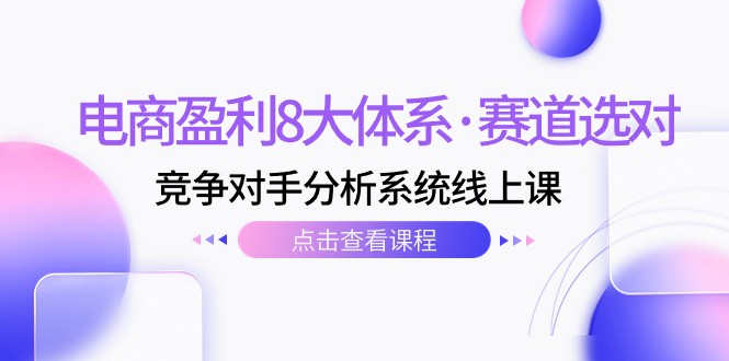 电商盈利8大体系·赛道选对，竞争对手分析系统线上课（12节） - 白戈学堂-<a href=