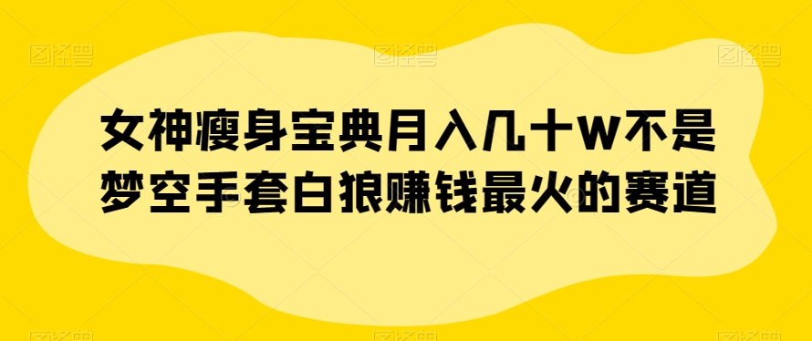 女神瘦身宝典月入几十W不是梦空手套白狼赚钱最火的赛道【揭秘】 - 白戈学堂-<a href=