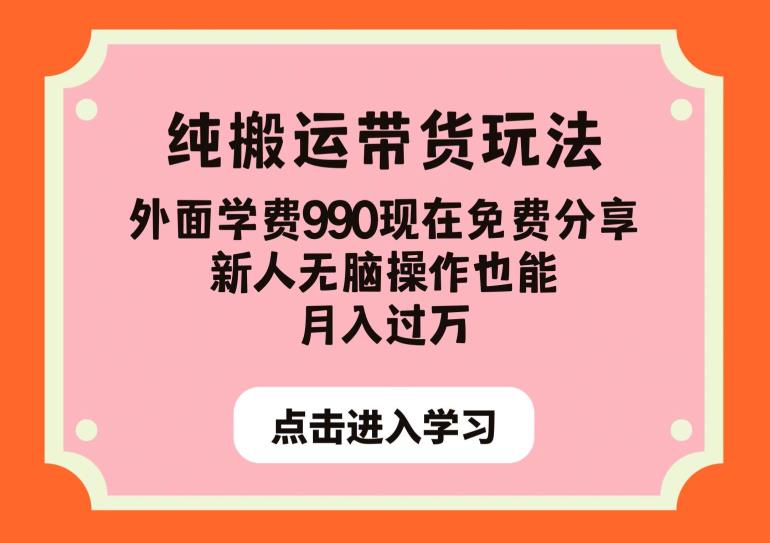 纯搬运带货玩法，外面学费990现在免费分享，新人无脑操作也能月入过万【揭秘】 - 白戈学堂-<a href=