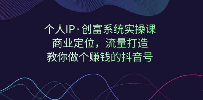 个人IP·创富系统实操课：商业定位，流量打造，教你做个赚钱的抖音号 - 白戈学堂-<a href=