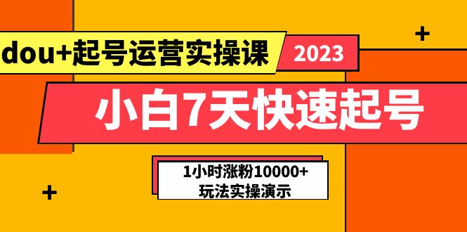 （5878期）小白7天快速起号：dou+起号运营实操课，实战1小时涨粉10000+玩法演示 - 白戈学堂-<a href=