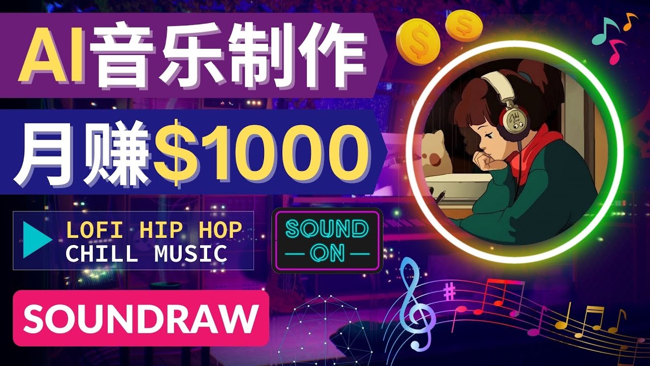 （4251期）无需任何音乐基础： 使用AI软件制作Lofi Hip Hop Chill Music 月赚1000美元 - 白戈学堂-<a href=