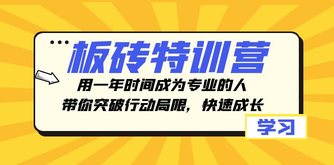 板砖特训营，用一年时间成为专业的人，带你突破行动局限，快速成长 - 白戈学堂-<a href=