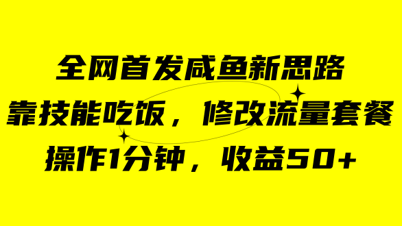 （7508期）咸鱼冷门新玩法，靠“技能吃饭”，修改流量套餐，操作1分钟，收益50+ - 白戈学堂-<a href=