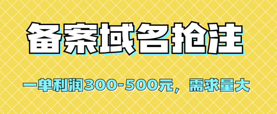 【全网首发】备案域名抢注，一单利润300-500元，需求量大 - 白戈学堂-<a href=