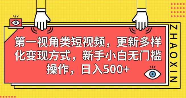 第一视角类短视频，更新多样化变现方式，新手小白无门槛操作，日入500+【揭秘】 - 白戈学堂-<a href=