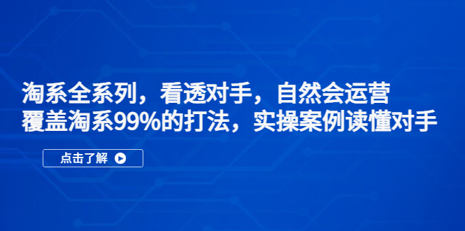 （5233期）淘系全系列，看透对手，自然会运营，覆盖淘系99%·打法，实操案例读懂对手 - 白戈学堂-<a href=