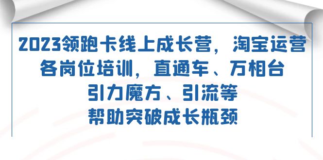 （7462期）2023领跑·卡 线上成长营 淘宝运营各岗位培训 直通车 万相台 引力魔方 引流 - 白戈学堂-<a href=