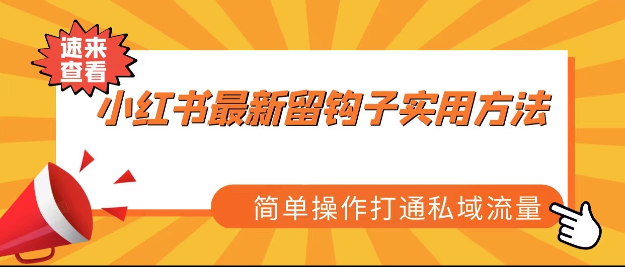 小红书最新留钩子实用方法，简单操作打通私域流量 - 白戈学堂-<a href=