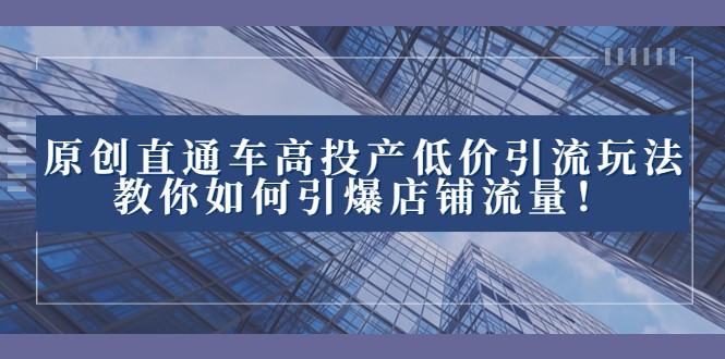 2023直通车高投产低价引流玩法，教你如何引爆店铺流量！ - 白戈学堂-<a href=