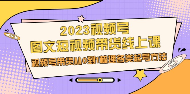 2023视频号-图文短视频带货线上课，视频号带货从0到1梳理各类起号方法 - 白戈学堂-<a href=