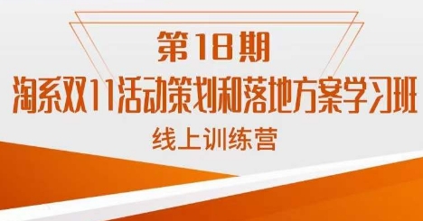 南掌柜·淘系双11活动策划和落地方案线上课18期 - 白戈学堂-<a href=