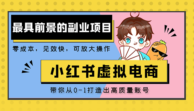 （5201期）小红书蓝海大市场虚拟电商项目，手把手带你打造出日赚2000+高质量红薯账号 - 白戈学堂-<a href=