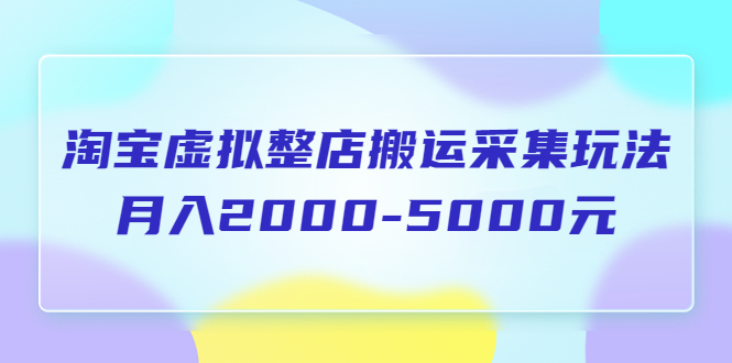 （5931期）淘宝虚拟整店搬运采集玩法分享课：月入2000-5000元（5节课） - 白戈学堂-<a href=