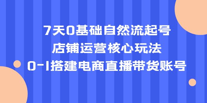 （5350期）7天0基础自然流起号，店铺运营核心玩法，0-1搭建电商直播带货账号 - 白戈学堂-<a href=