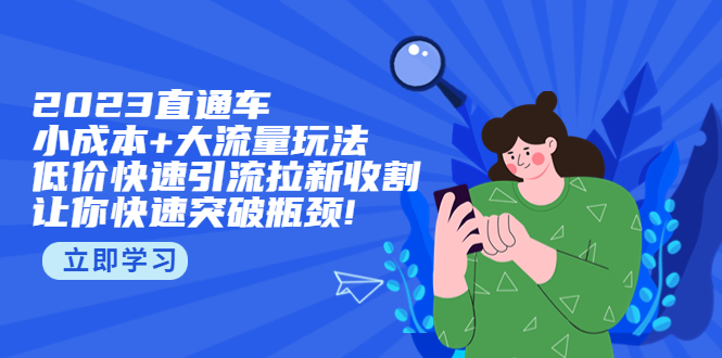 （5471期）2023直通小成本+大流量玩法，低价快速引流拉新收割，让你快速突破瓶颈! - 白戈学堂-<a href=