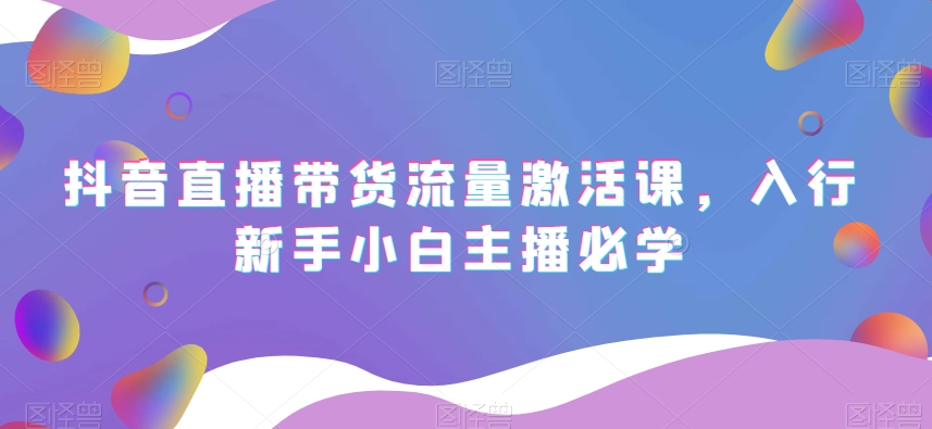 抖音直播带货流量激活课，入行新手小白主播必学 - 白戈学堂-<a href=