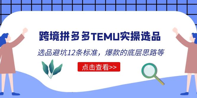 （5402期）跨境拼多多TEMU实操选品运营方法，选品避坑12条标准，爆款的底层思路等 - 白戈学堂-<a href=