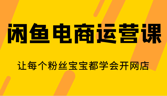 闲鱼电商运营课，让每个粉丝宝宝都学会开网店 - 白戈学堂-<a href=