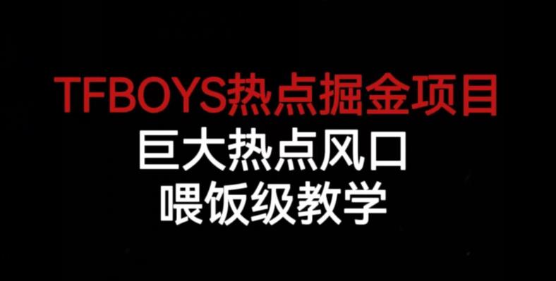 TFBOYS热点掘金项目，巨大热点风口，喂饭级教学 - 白戈学堂-<a href=