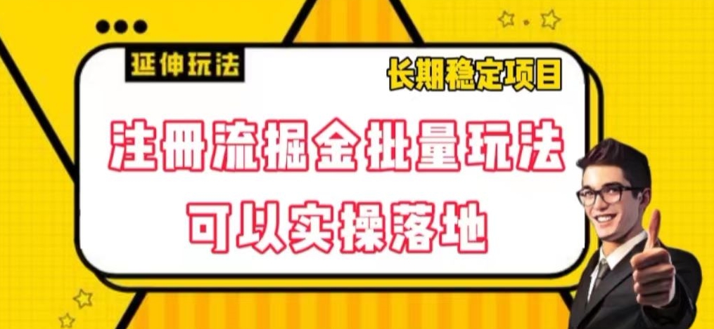 注册流掘金批量玩法，可以实操落地【揭秘】 - 白戈学堂-<a href=