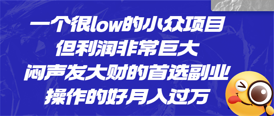 （6601期）一个很low的小众项目，但利润非常巨大，闷声发大财的首选副业，月入过万 - 白戈学堂-<a href=