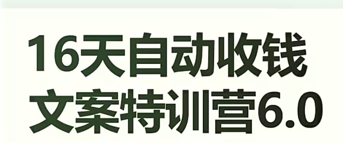 16天自动收钱文案特训营6.0，学会儿每天自动咔咔收钱 - 白戈学堂-<a href=