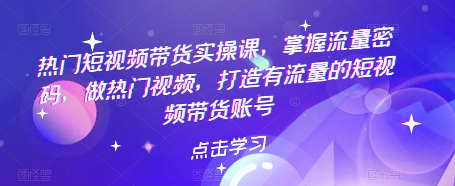 （5773期）热门短视频带货实战 掌握流量密码 做热门视频 打造有流量的短视频带货账号 - 白戈学堂-<a href=