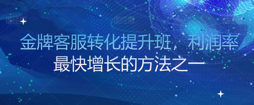 金牌客服转化提升班，利润率最快增长的方法之一 - 白戈学堂-<a href=