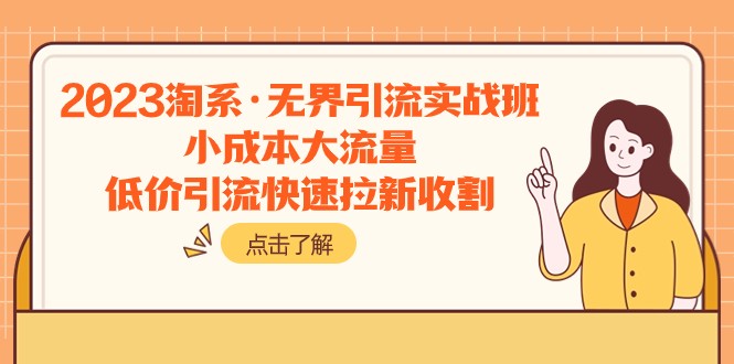 2023淘系·无界引流实战班：小成本大流量，低价引流快速拉新收割 - 白戈学堂-<a href=