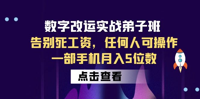 （6350期）数字 改运实战弟子班：告别死工资，任何人可操作，一部手机月入5位数 - 白戈学堂-<a href=