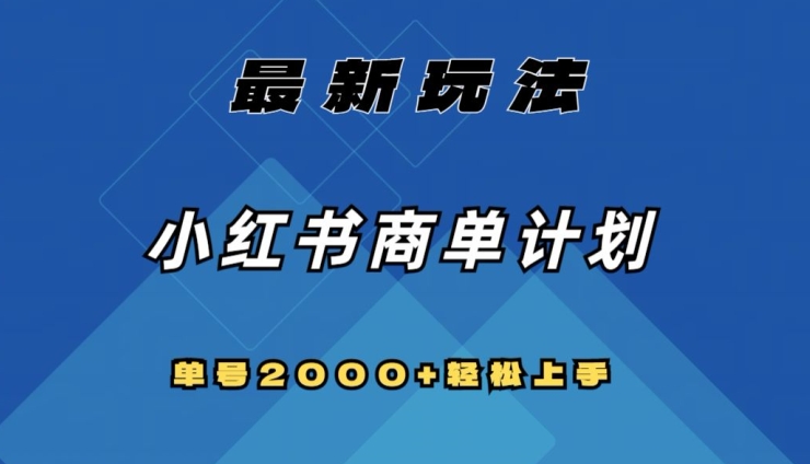 全网首发，小红书商单计划最新玩法，单号2000+可扩大可复制【揭秘】 - 白戈学堂-<a href=