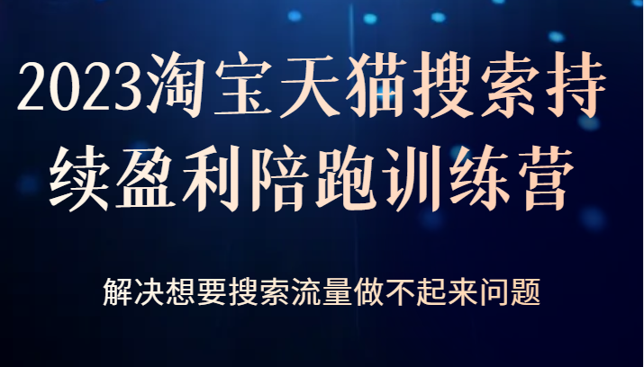 2023淘宝天猫搜索持续盈利陪跑训练营，解决想要搜索流量做不起来问题 - 白戈学堂-<a href=