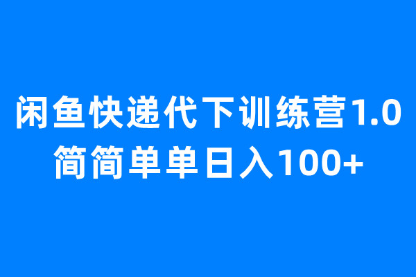 （6653期）闲鱼快递代下训练营1.0，简简单单日入100+ - 白戈学堂-<a href=