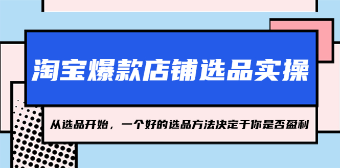 （5240期）淘宝爆款店铺选品实操，2023从选品开始，一个好的选品方法决定于你是否盈利 - 白戈学堂-<a href=