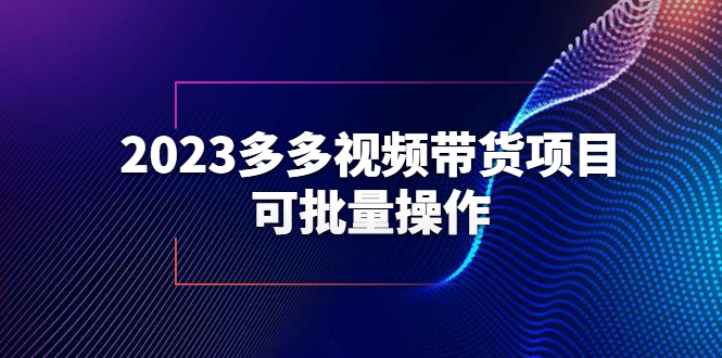 （6216期）2023多多视频带货项目，可批量操作【保姆级教学】 - 白戈学堂-<a href=