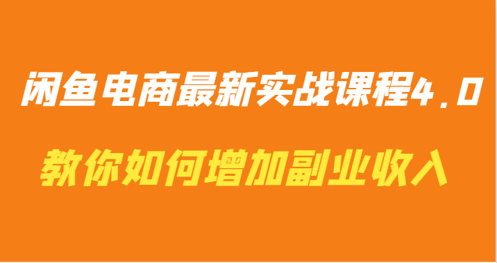 闲鱼电商最新实战课程4.0-教你如何快速增加副业收入 - 白戈学堂-<a href=