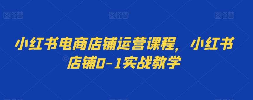 小红书电商店铺运营课程，小红书店铺0-1实战教学 - 白戈学堂-<a href=