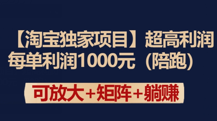 【淘宝独家项目】超高利润：每单利润1000元 - 白戈学堂-<a href=