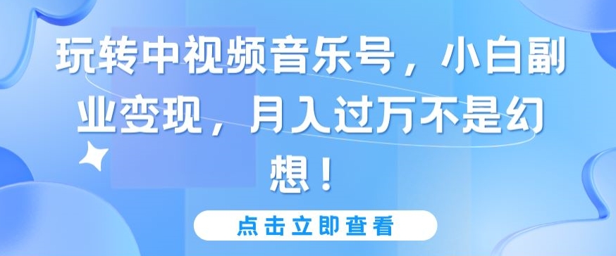 玩转中视频音乐号，小白副业变现，月入过万不是幻想 - 白戈学堂-<a href=