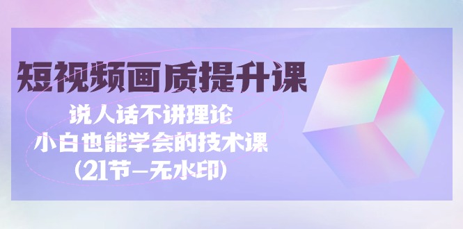 （9659期）短视频-画质提升课，说人话不讲理论，小白也能学会的技术课(21节-无水印) - 白戈学堂-<a href=