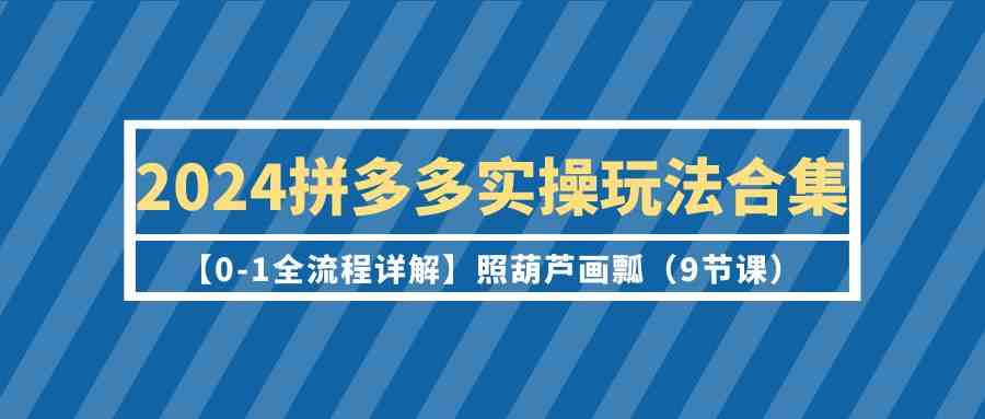 2024拼多多实操玩法合集【0-1全流程详解】照葫芦画瓢（9节课） - 白戈学堂-<a href=