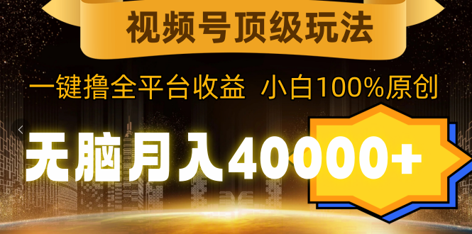 （9281期）视频号顶级玩法，无脑月入40000+，一键撸全平台收益，纯小白也能100%原创 - 白戈学堂-<a href=