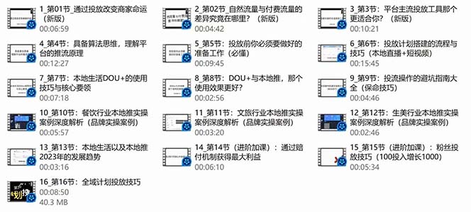 （9439期）本地同城·推核心方法论，本地同城投放技巧快速掌握运营核心（16节课） - 白戈学堂-<a href=