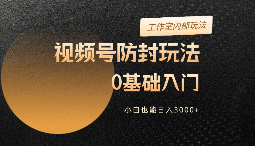 （10107期）2024视频号升级防封玩法，零基础入门，小白也能日入3000+ - 白戈学堂-<a href=